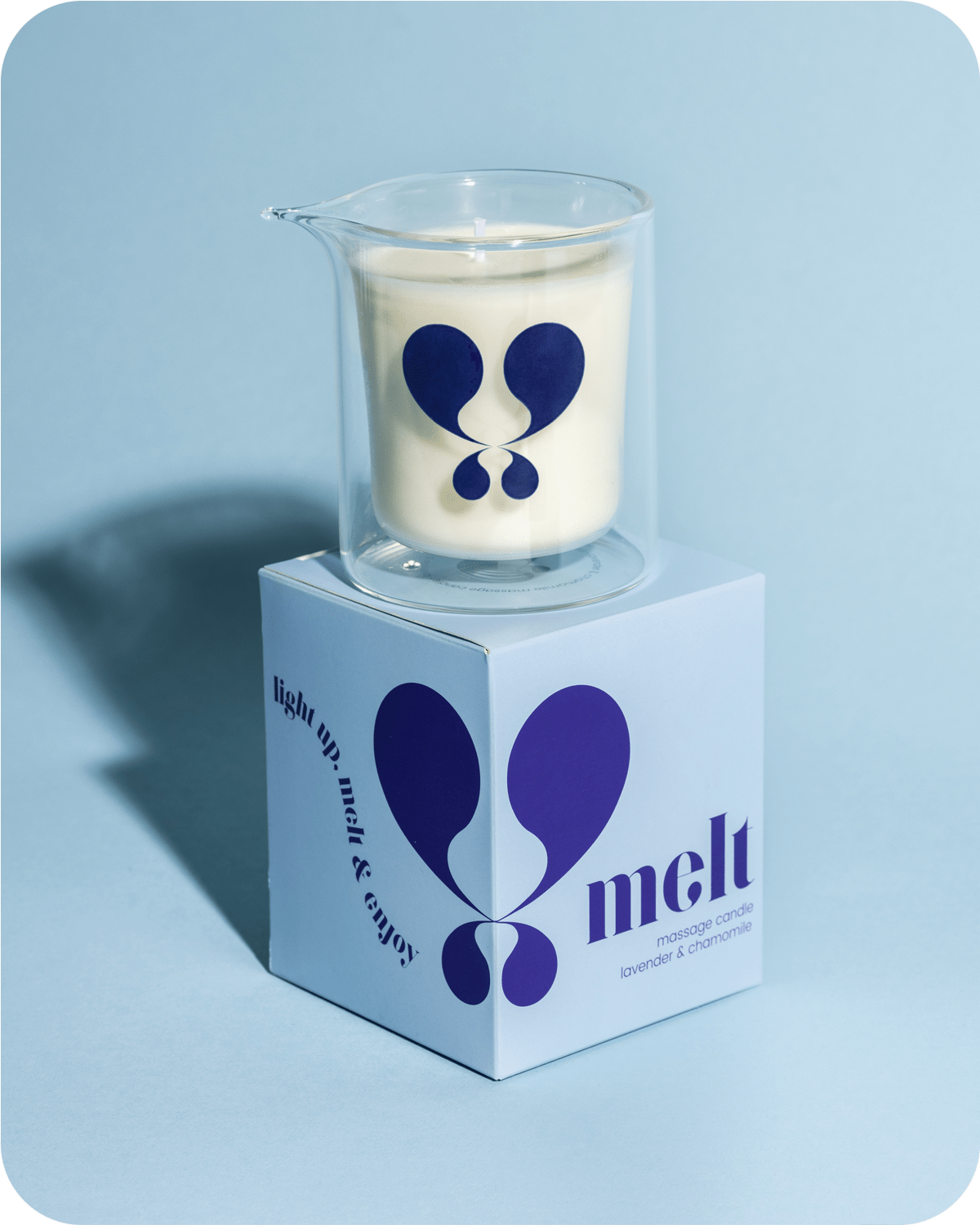 fannie melt - lavender & chamomile massage candle - front