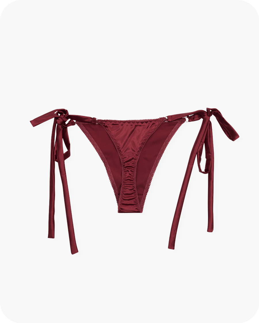 spicy bow tie thong - Fannie - maroon